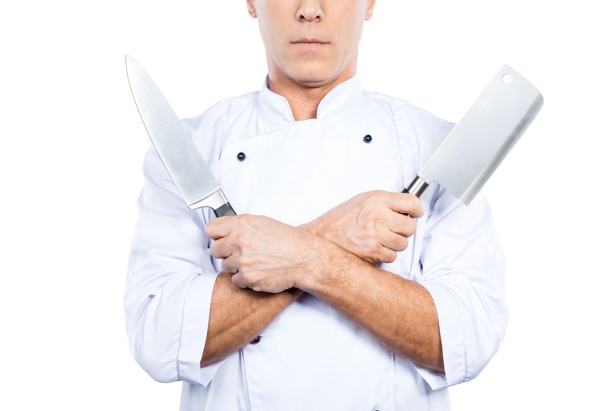 Chef digitale che mostra una tecnica di taglio